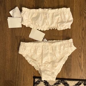 White bandeau bikini. Never worn!